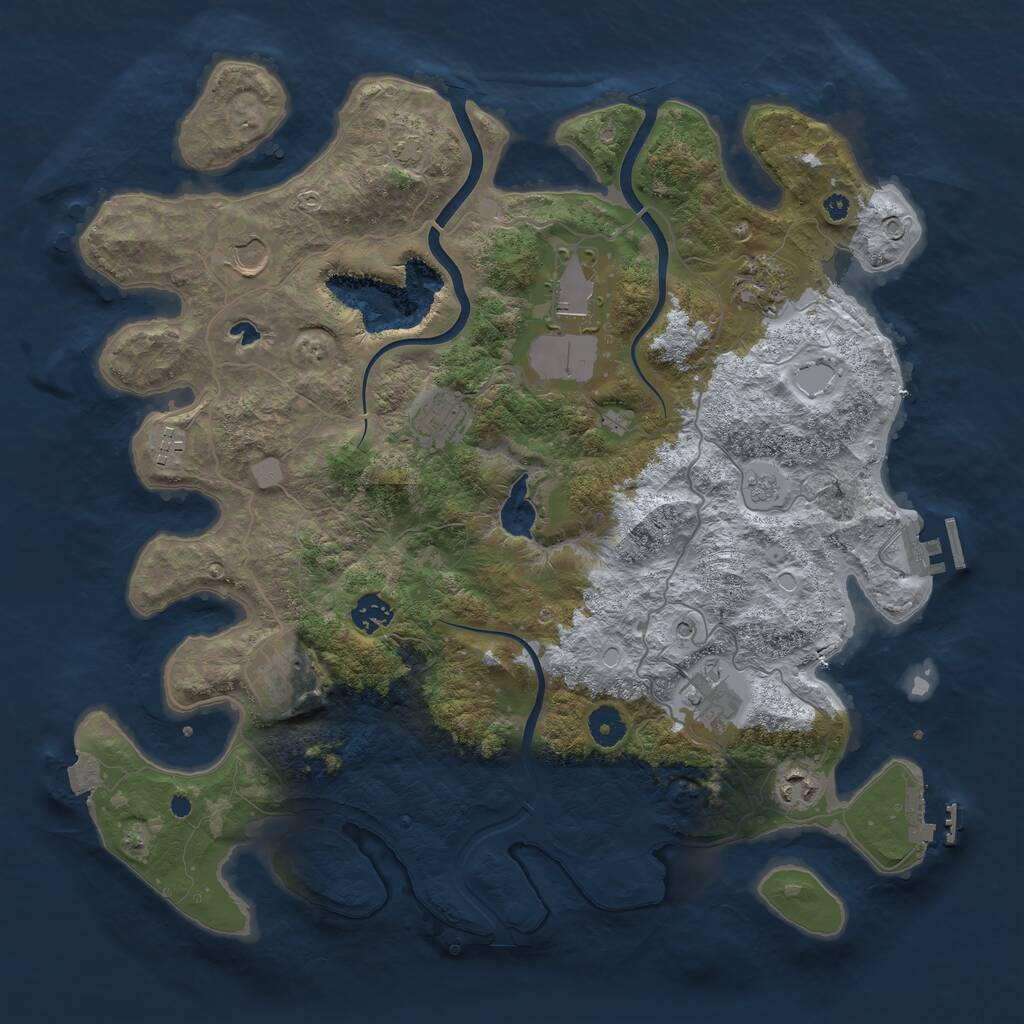 Rust Map: Procedural Map, Size: 4000, Seed: 90187456, 15 Monuments