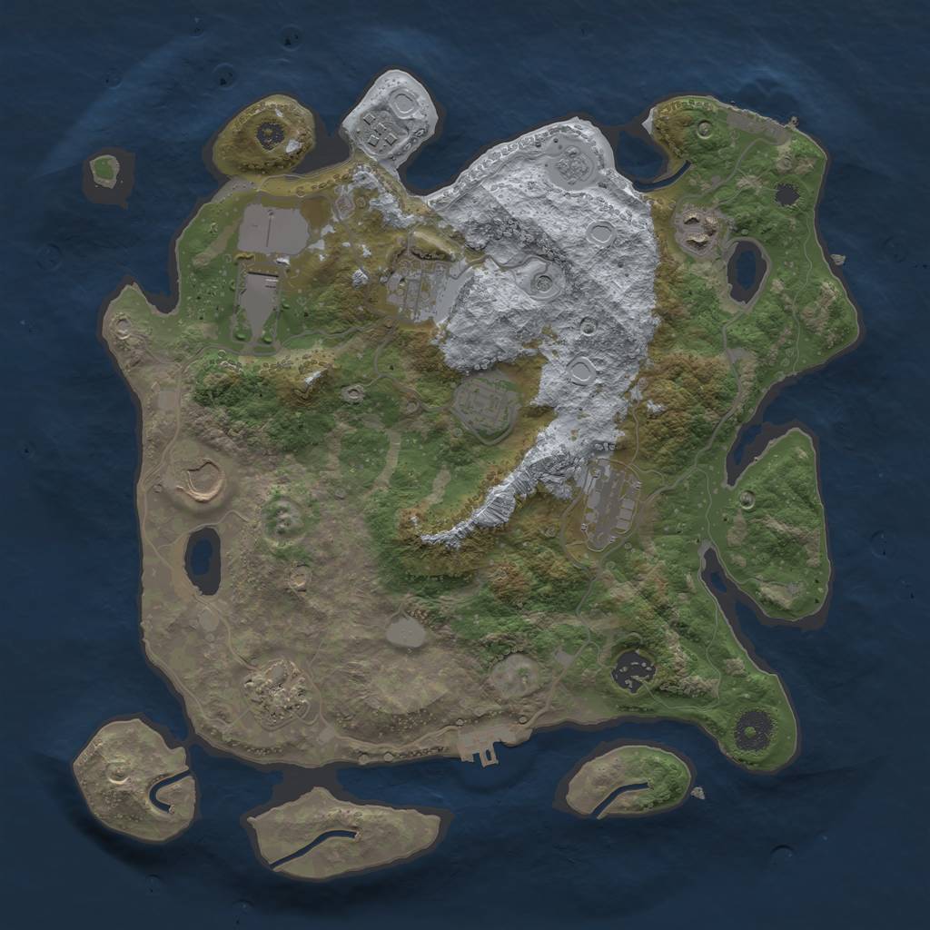 Rust Map: Procedural Map, Size: 3500, Seed: 15454, 16 Monuments