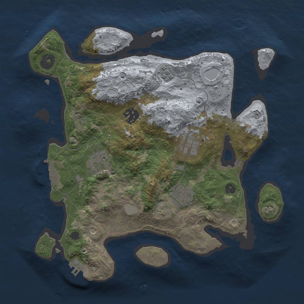 Rust Map: Procedural Map, Size: 3000, Seed: 630767, 12 Monuments