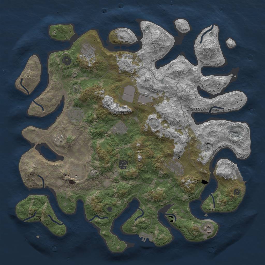 Rust Map: Procedural Map, Size: 4250, Seed: 32512, 14 Monuments