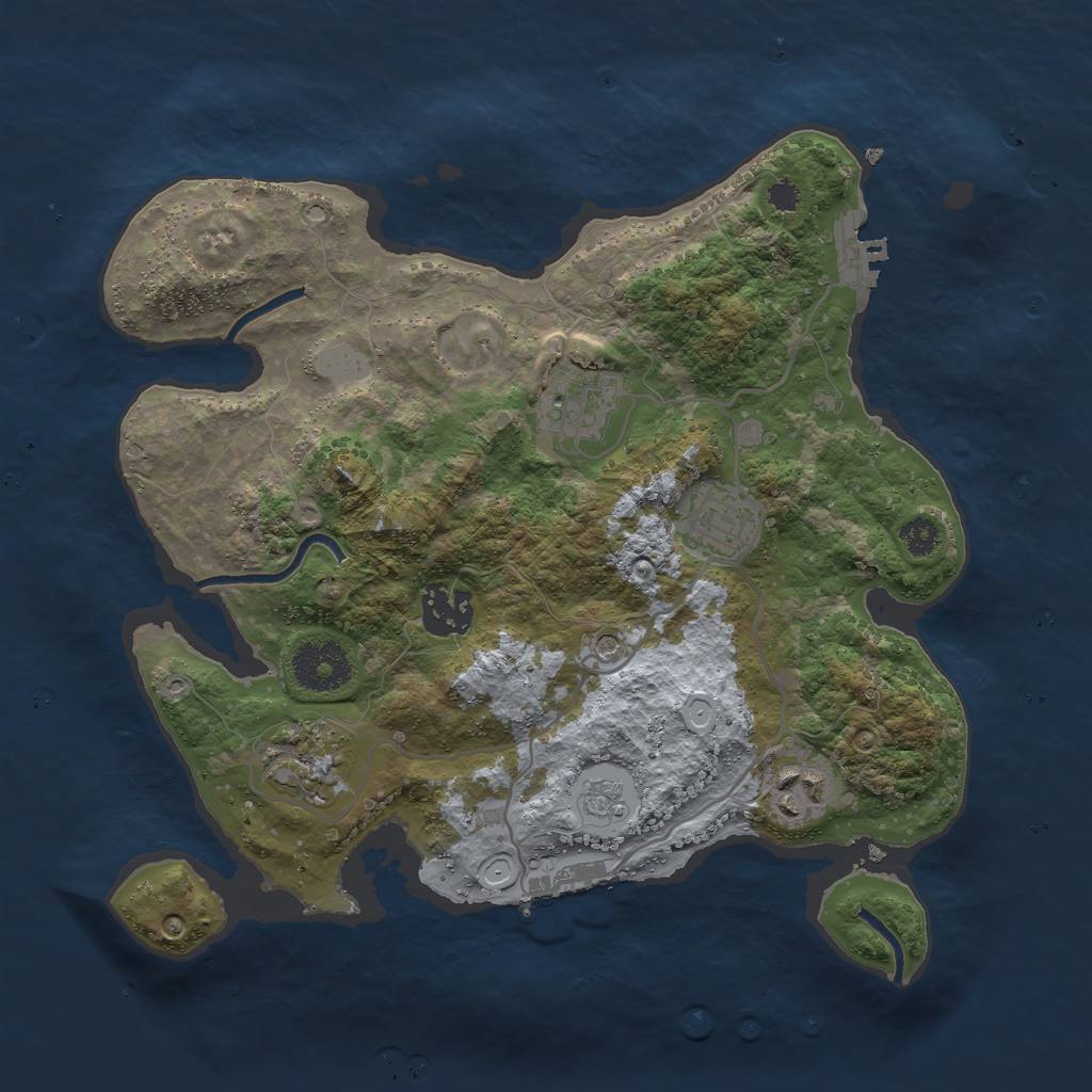 Rust Map: Procedural Map, Size: 3000, Seed: 702380609, 12 Monuments