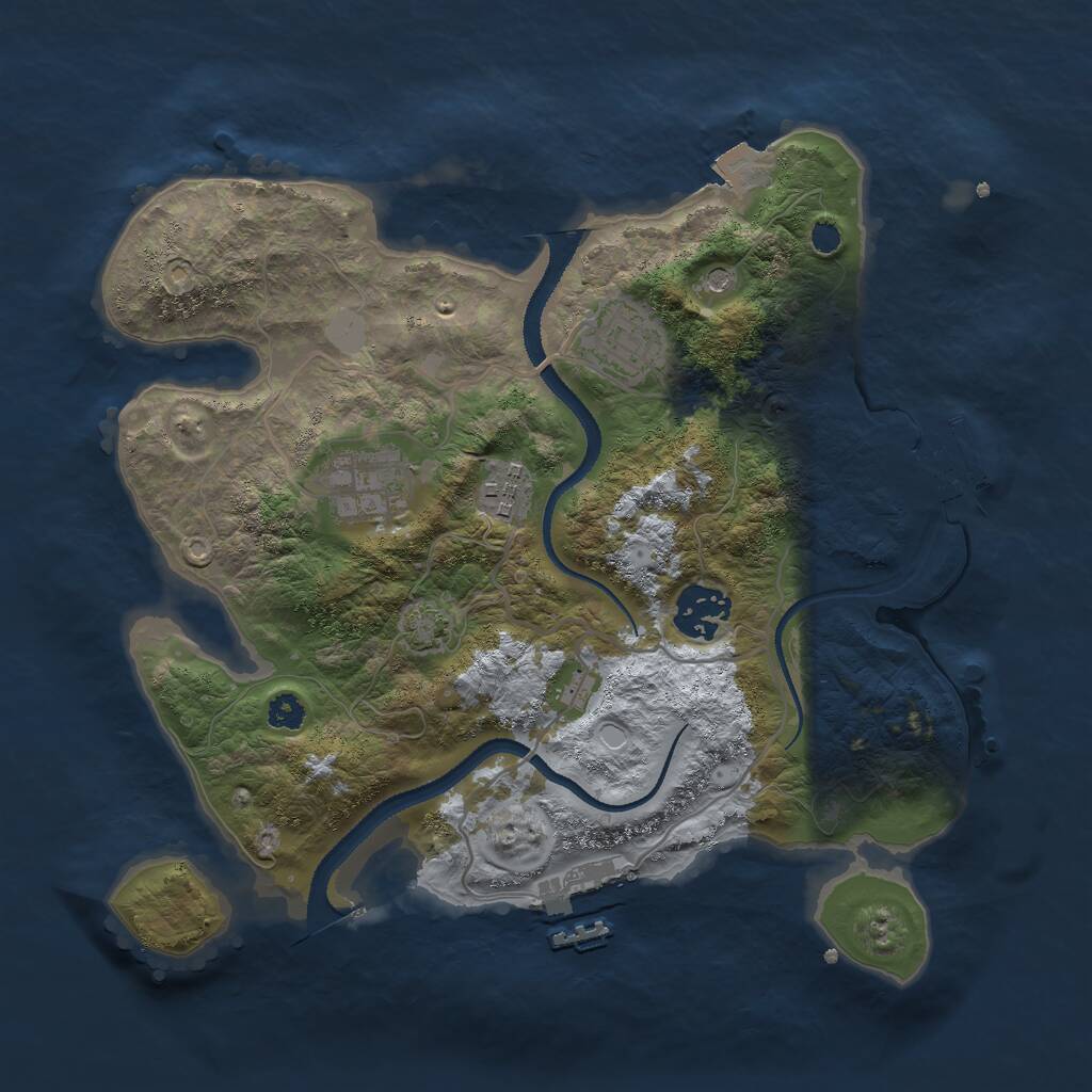 Rust Map: Procedural Map, Size: 3000, Seed: 702380609, 9 Monuments