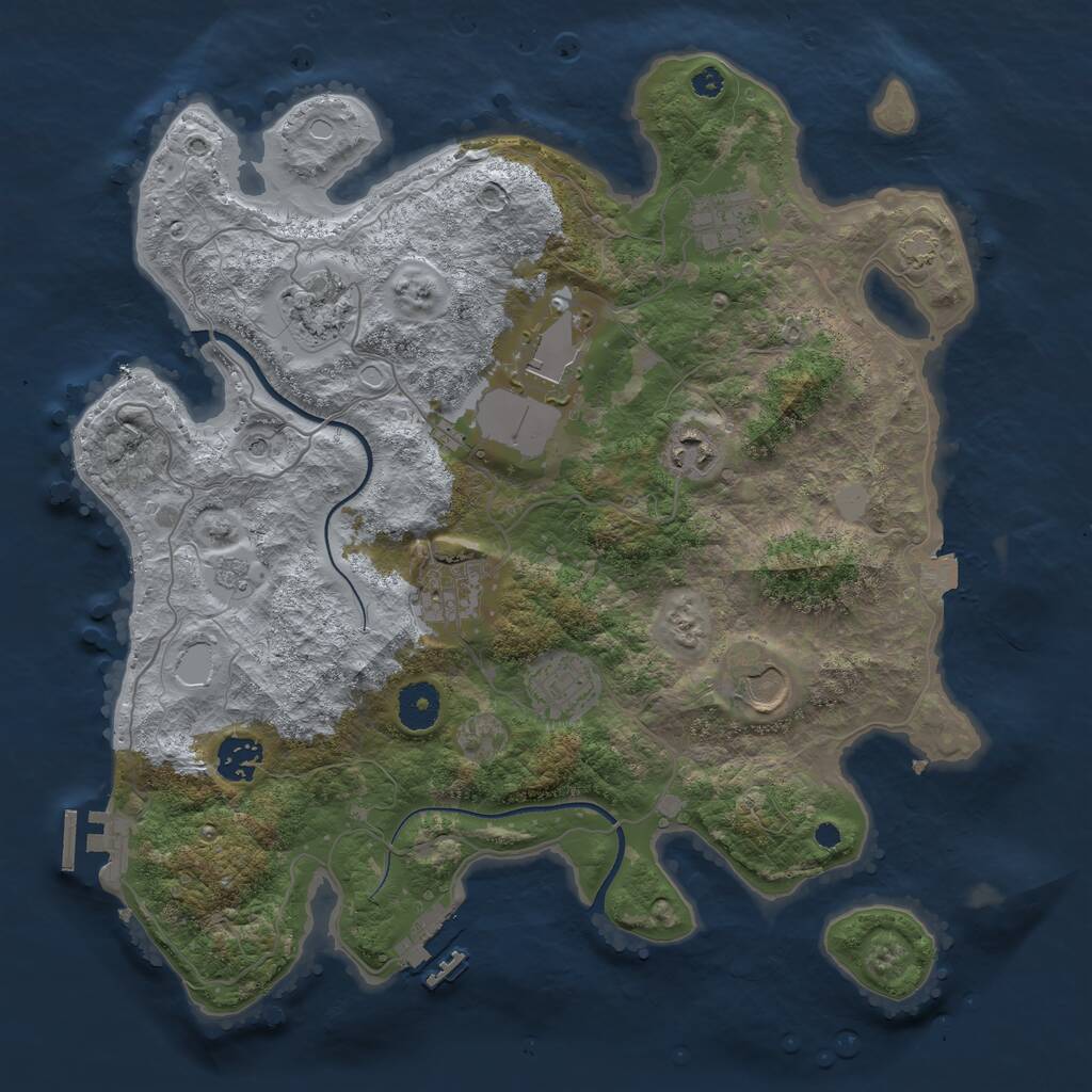 Rust Map: Procedural Map, Size: 3600, Seed: 3494803, 14 Monuments