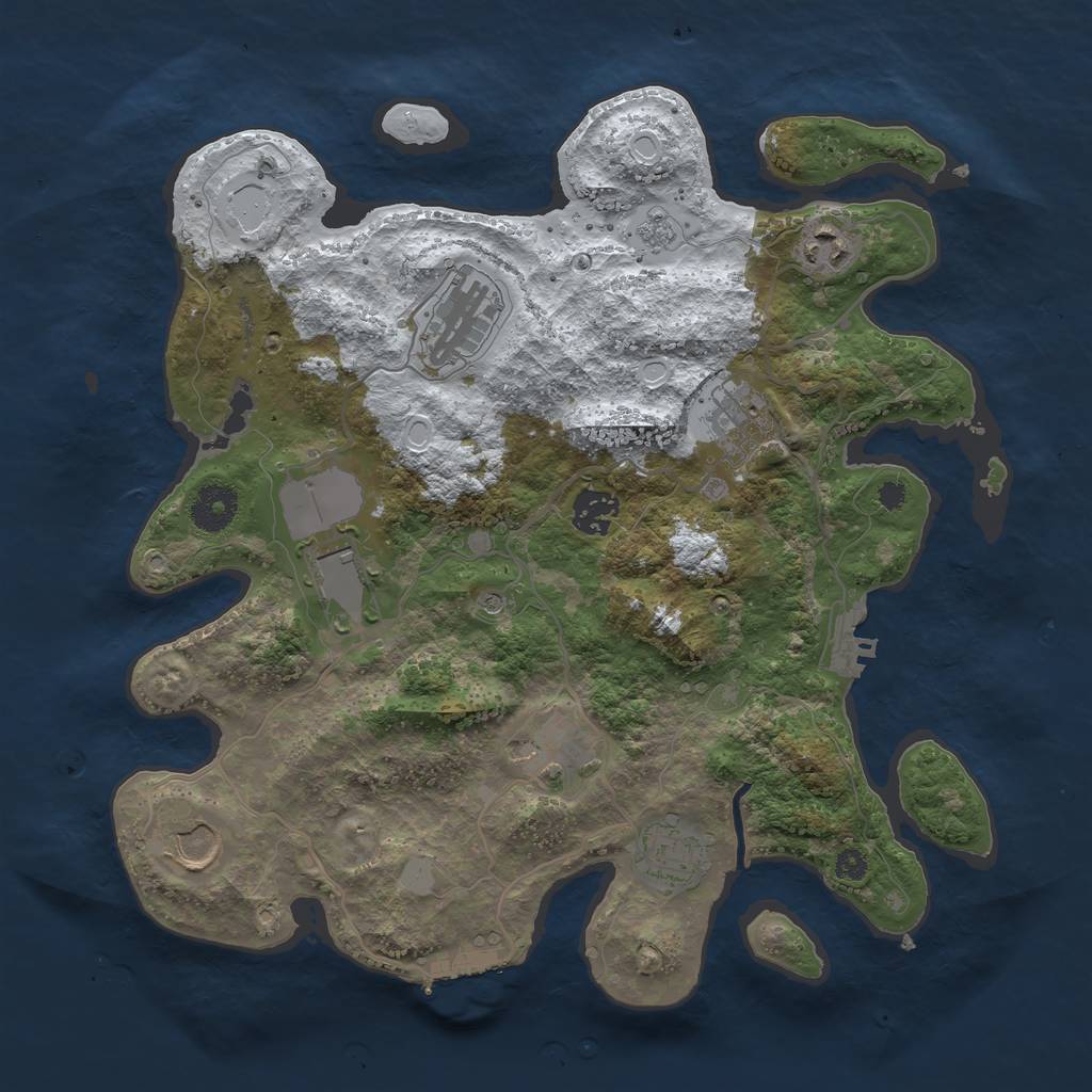 Rust Map: Procedural Map, Size: 3500, Seed: 217260, 17 Monuments