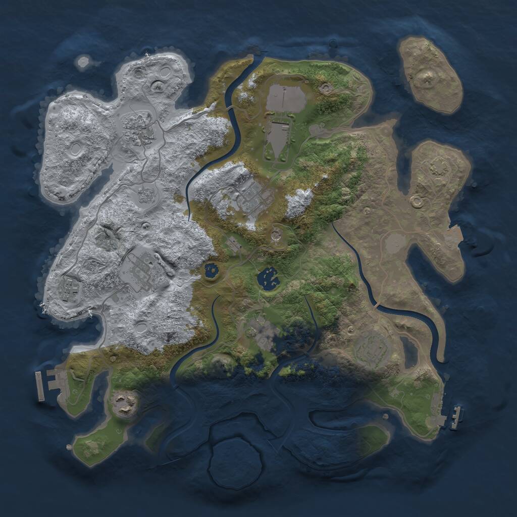 Rust Map: Procedural Map, Size: 3500, Seed: 515361, 15 Monuments