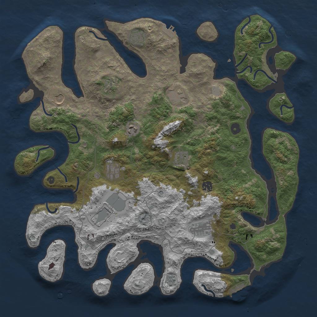 Rust Map: Procedural Map, Size: 4500, Seed: 90, 19 Monuments