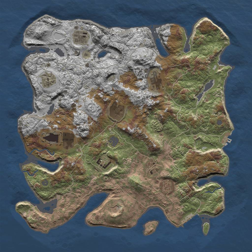 Rust Map: Procedural Map, Size: 4000, Seed: 20210505, 16 Monuments