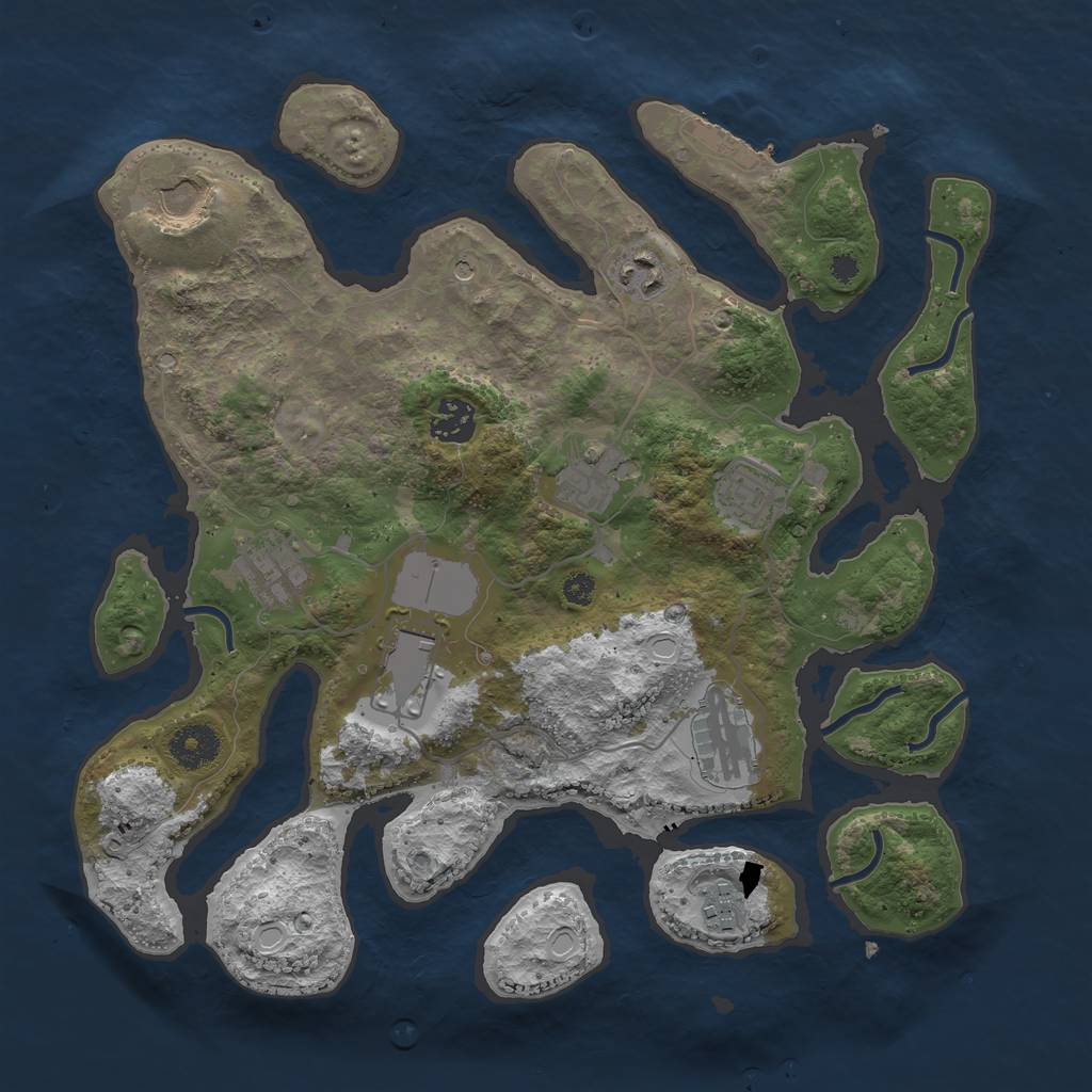 Rust Map: Procedural Map, Size: 3500, Seed: 583239327, 19 Monuments