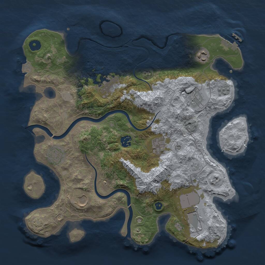 Rust Map: Procedural Map, Size: 3500, Seed: 145686, 14 Monuments