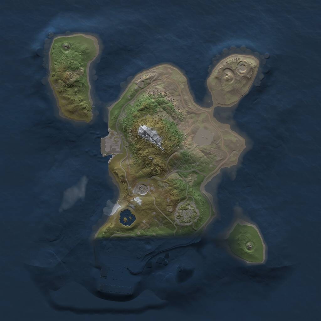 Rust Map: Procedural Map, Size: 2000, Seed: 110, 4 Monuments