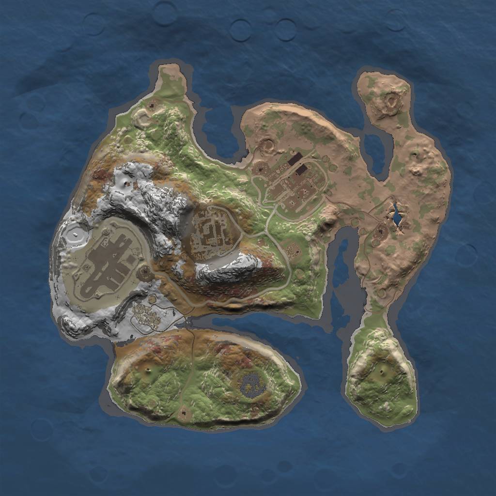 Rust Map: Procedural Map, Size: 2000, Seed: 110, 6 Monuments