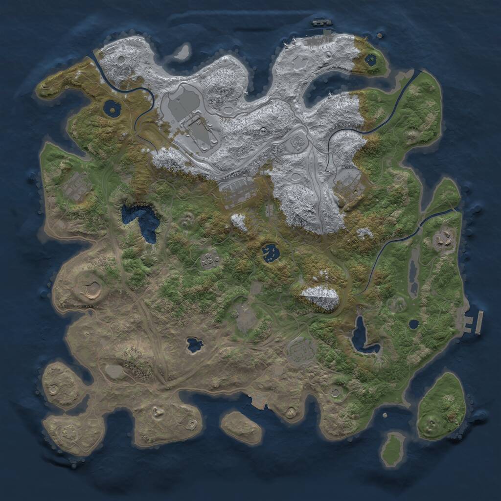 Rust Map: Procedural Map, Size: 4250, Seed: 7751, 16 Monuments
