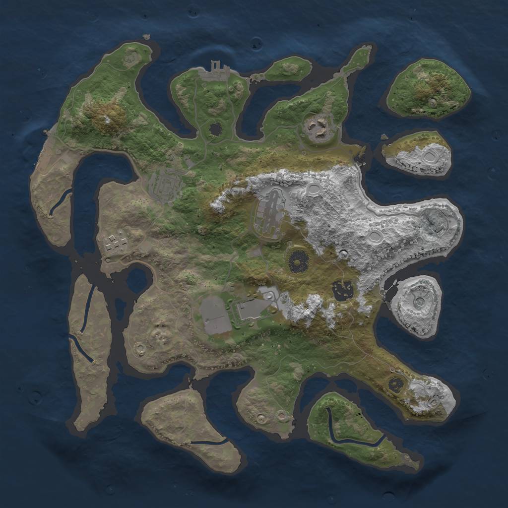 Rust Map: Procedural Map, Size: 3500, Seed: 603522, 17 Monuments