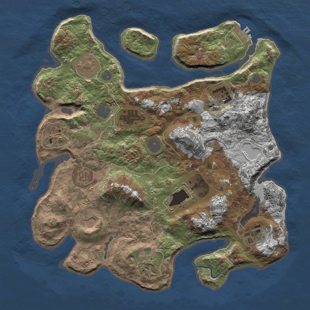 Rust Map: Procedural Map, Size: 3500, Seed: 979917, 15 Monuments