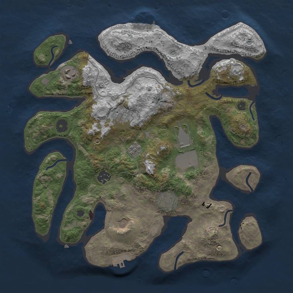 Rust Map: Procedural Map, Size: 3500, Seed: 815, 18 Monuments