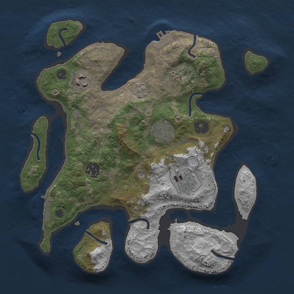 Rust Map: Procedural Map, Size: 3000, Seed: 67484, 14 Monuments