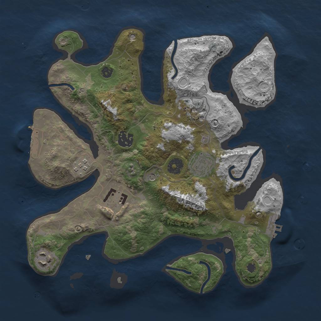 Rust Map: Procedural Map, Size: 3000, Seed: 660975481, 14 Monuments