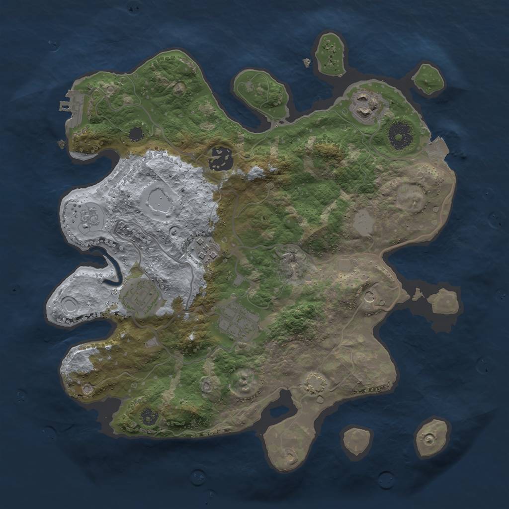 Rust Map: Procedural Map, Size: 3000, Seed: 6, 12 Monuments