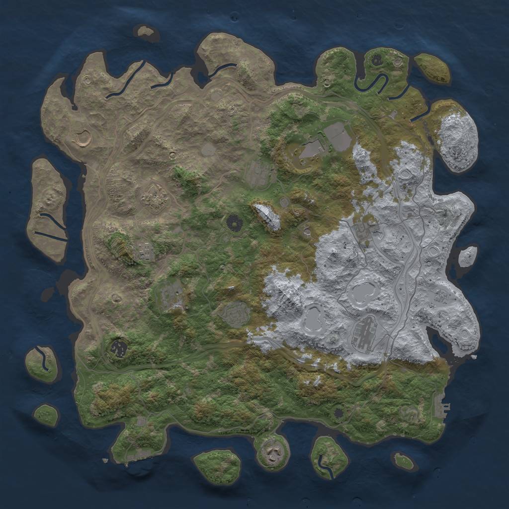 Rust Map: Procedural Map, Size: 4600, Seed: 9368756, 20 Monuments