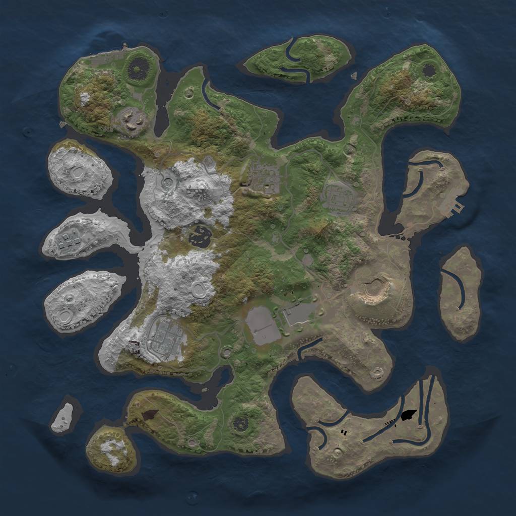 Rust Map: Procedural Map, Size: 3500, Seed: 116000, 19 Monuments