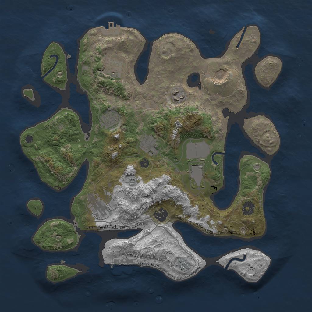 Rust Map: Procedural Map, Size: 3500, Seed: 197444, 20 Monuments