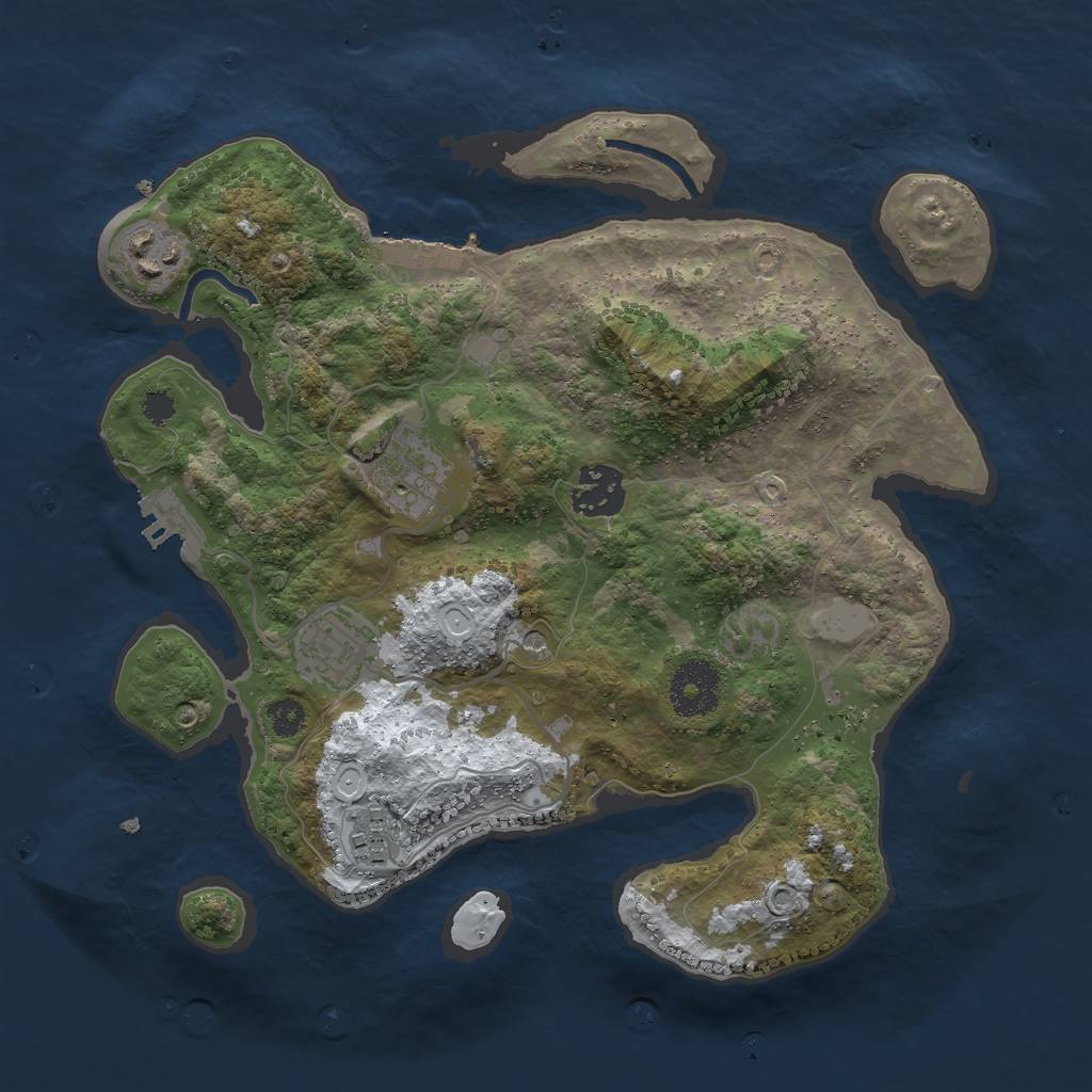 Rust Map: Procedural Map, Size: 3000, Seed: 2078733318, 13 Monuments