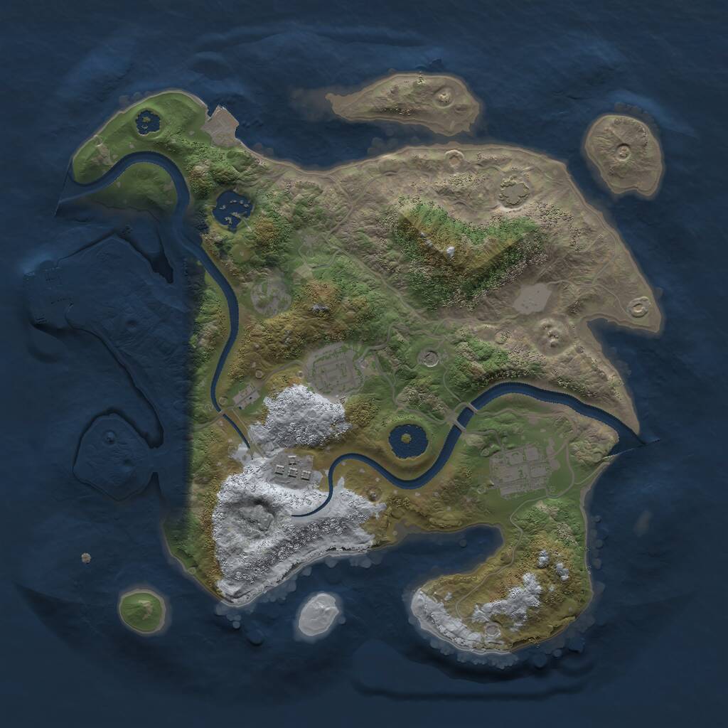 Rust Map: Procedural Map, Size: 3000, Seed: 2078733318, 8 Monuments