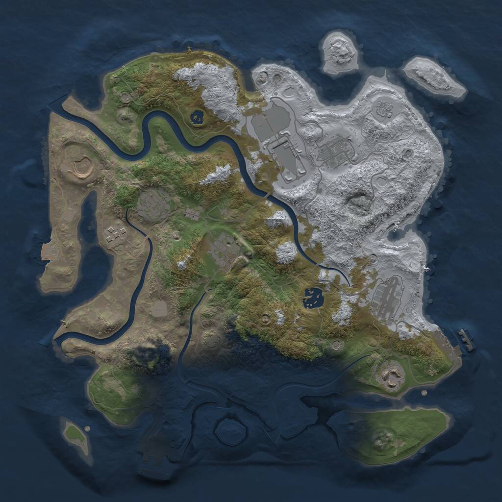 Rust Map: Procedural Map, Size: 3500, Seed: 1659604139, 15 Monuments