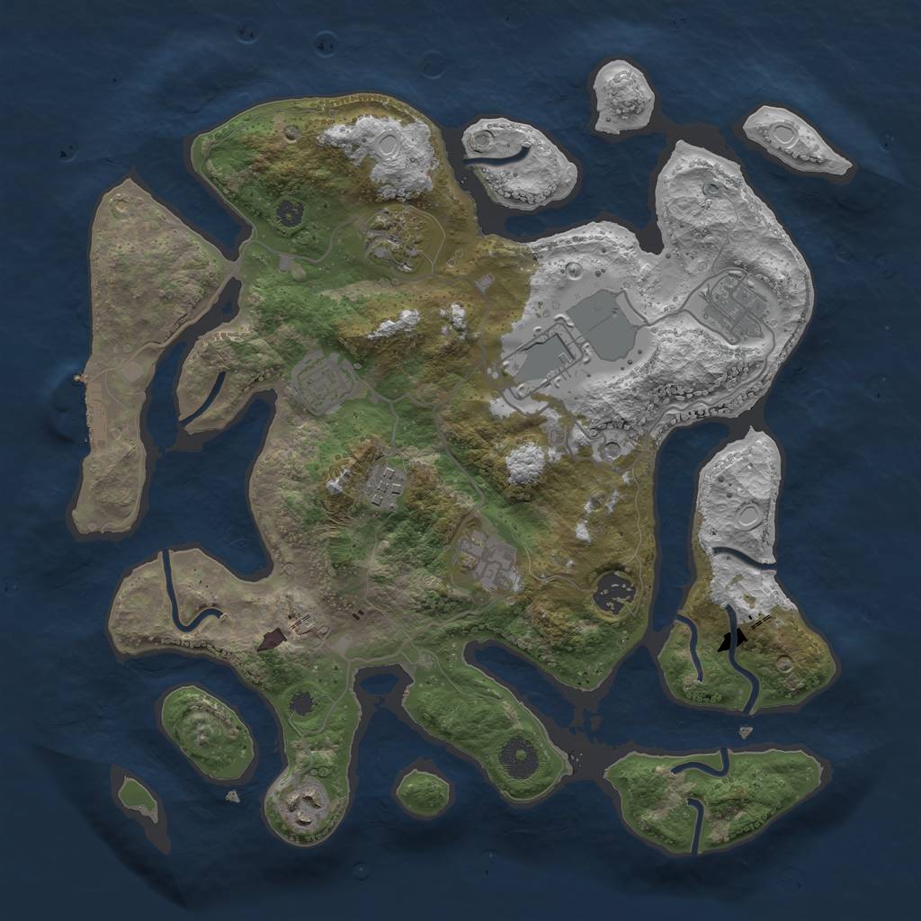 Rust Map: Procedural Map, Size: 3500, Seed: 1659604139, 15 Monuments