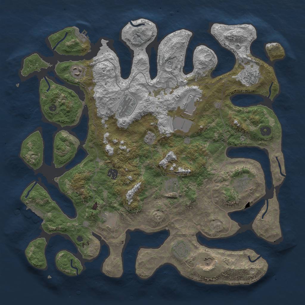 Rust Map: Procedural Map, Size: 4300, Seed: 926824454, 19 Monuments