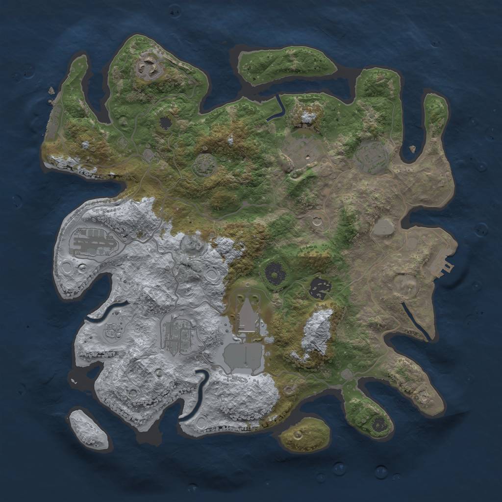 Rust Map: Procedural Map, Size: 3500, Seed: 312499129, 15 Monuments