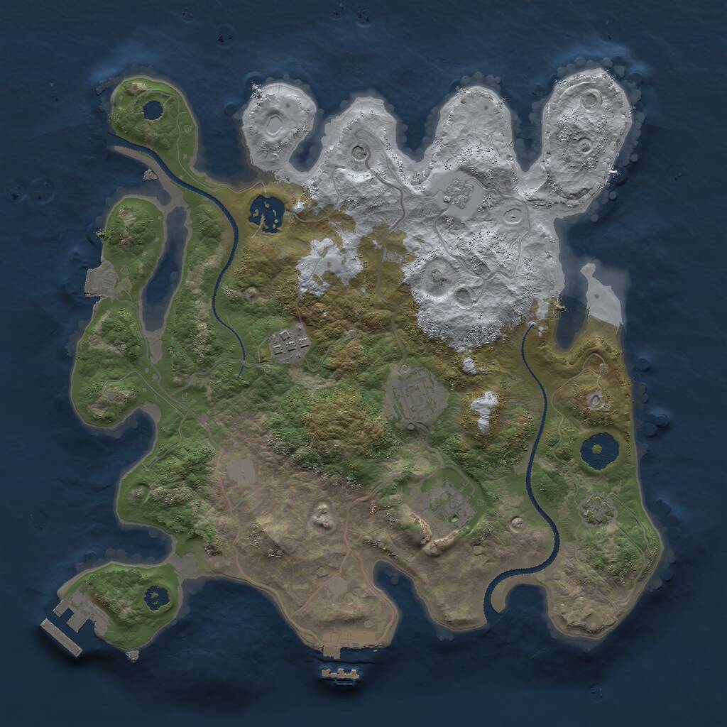 Rust Map: Procedural Map, Size: 3000, Seed: 574, 10 Monuments