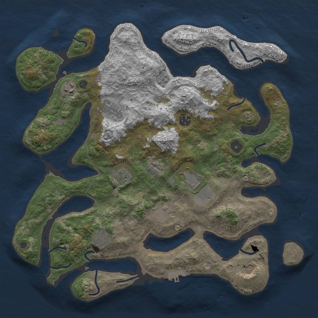 Rust Map: Procedural Map, Size: 4000, Seed: 89395821, 13 Monuments