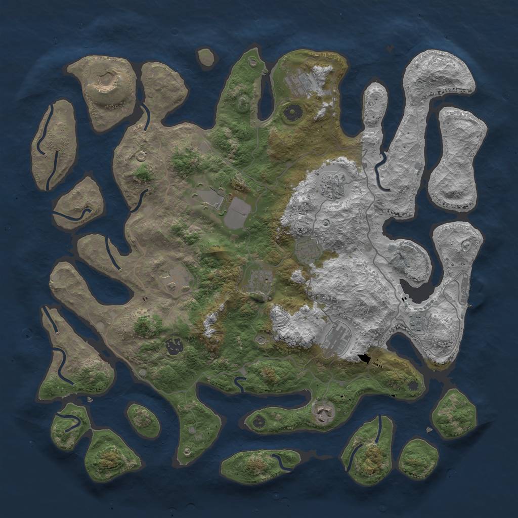 Rust Map: Procedural Map, Size: 4500, Seed: 43352454, 15 Monuments