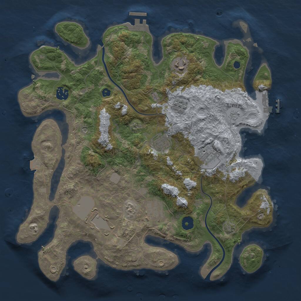 Rust Map: Procedural Map, Size: 3500, Seed: 138311, 13 Monuments