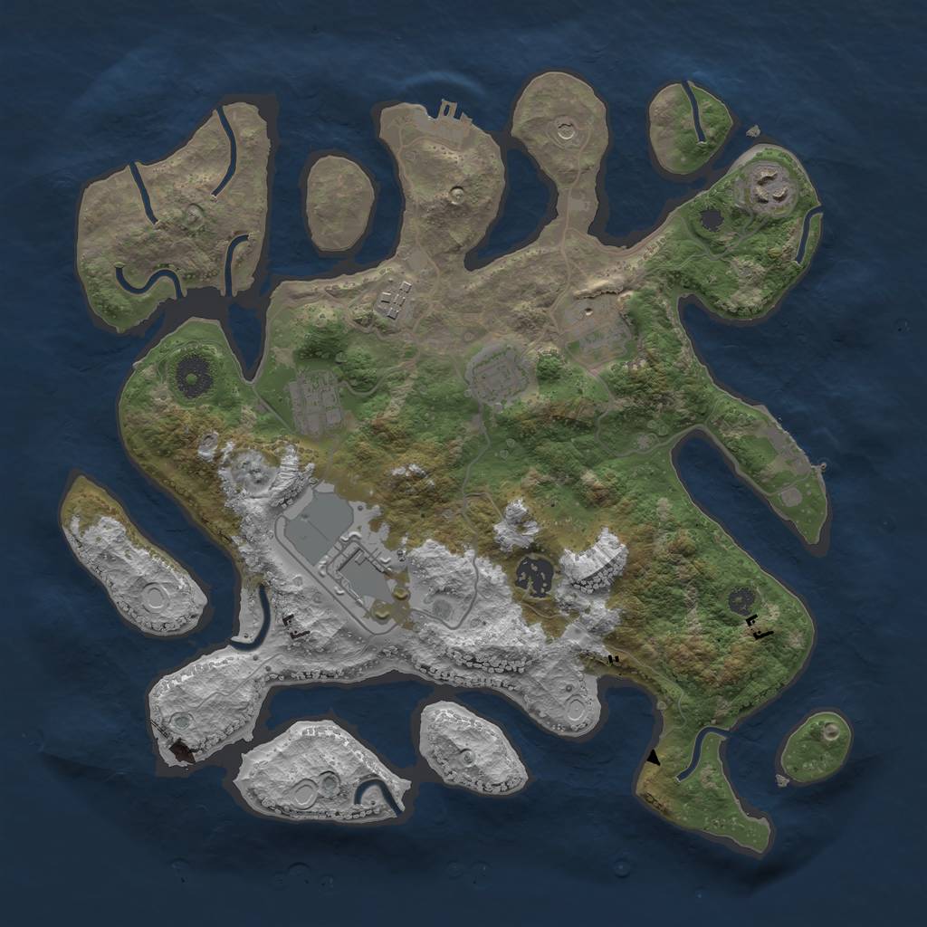 Rust Map: Procedural Map, Size: 3500, Seed: 496755, 15 Monuments