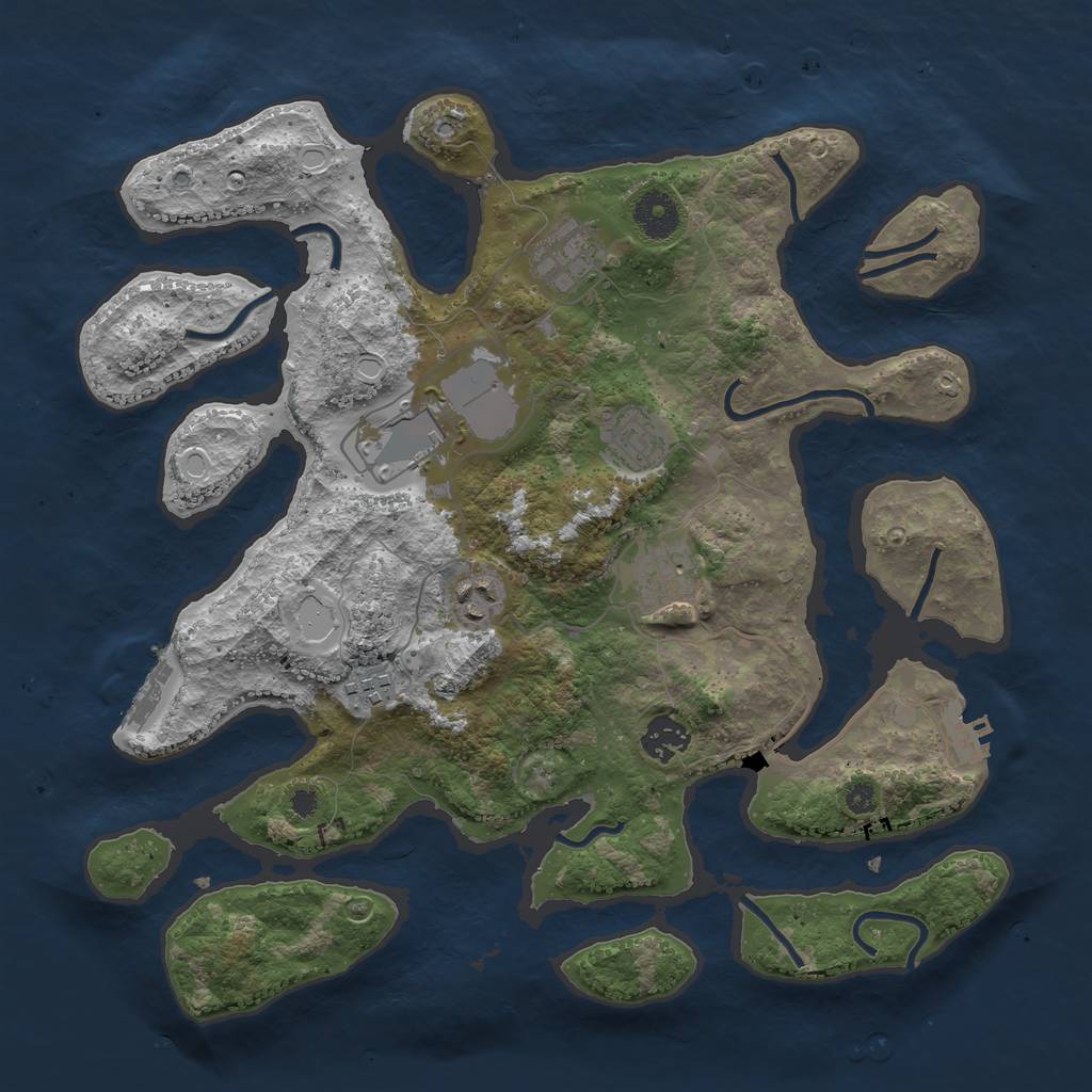 Rust Map: Procedural Map, Size: 3600, Seed: 959348, 14 Monuments