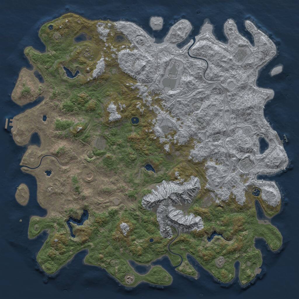 Rust Map: Procedural Map, Size: 6000, Seed: 4800, 17 Monuments