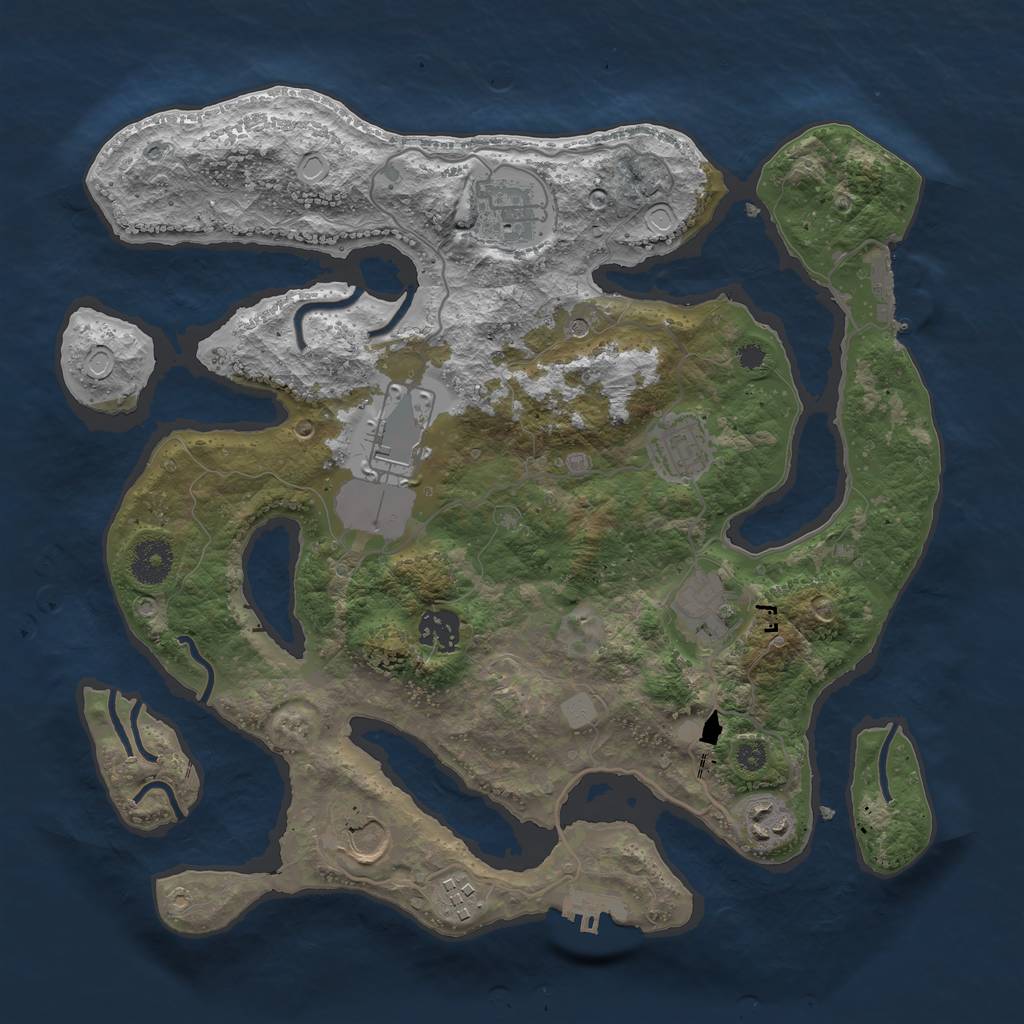 Rust Map: Procedural Map, Size: 3500, Seed: 282765, 16 Monuments