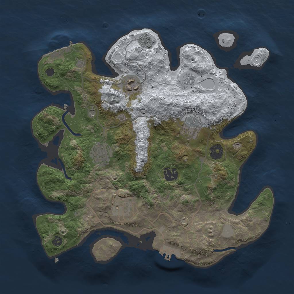 Rust Map: Procedural Map, Size: 3050, Seed: 13825, 15 Monuments