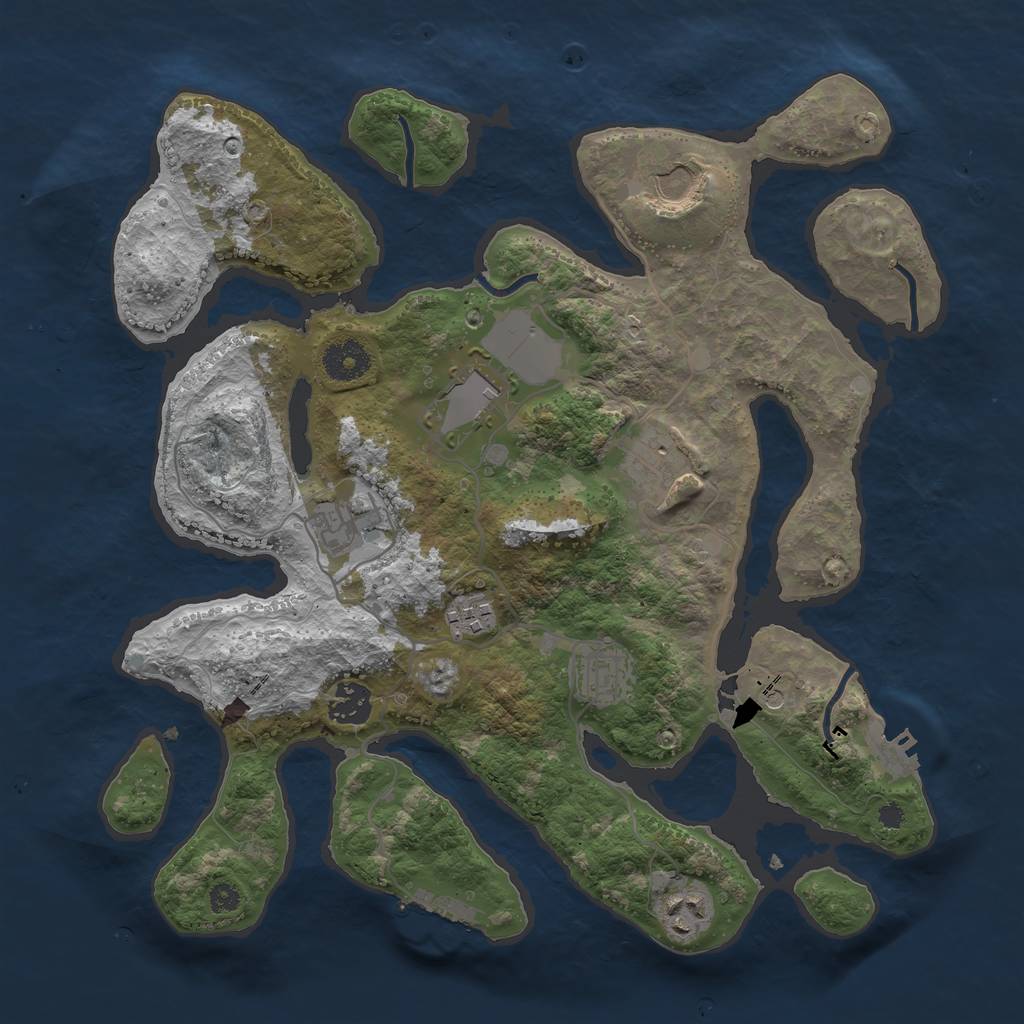 Rust Map: Procedural Map, Size: 3500, Seed: 873004, 13 Monuments