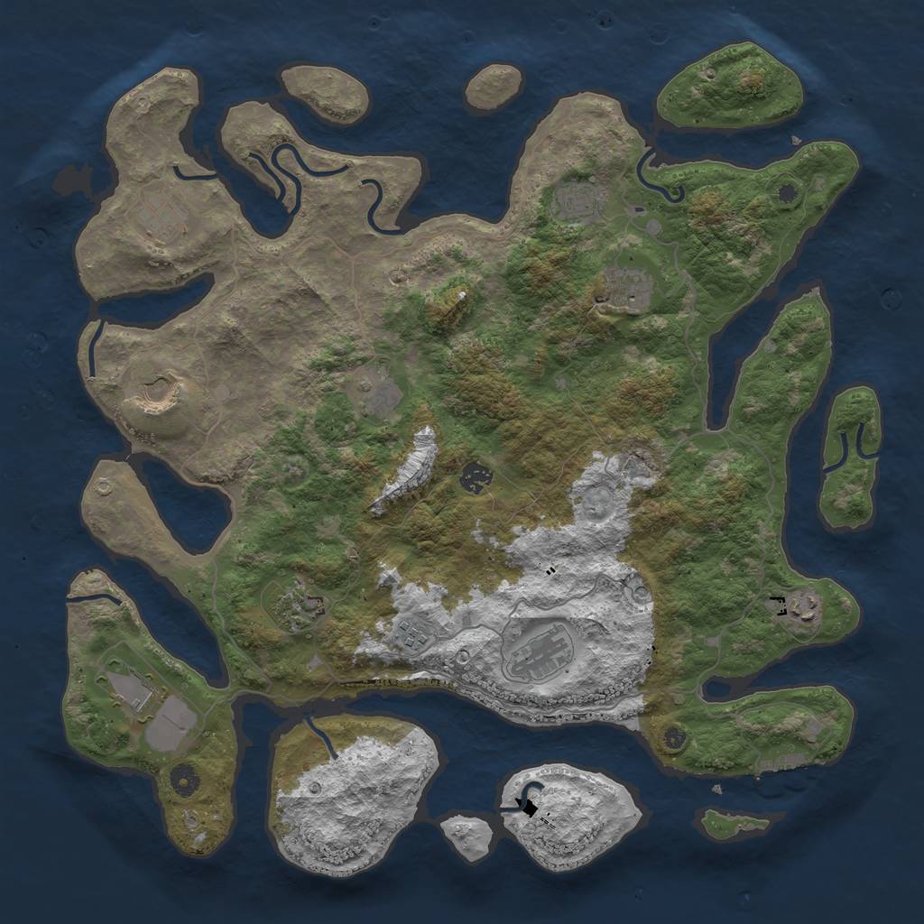 Rust Map: Procedural Map, Size: 4500, Seed: 154025344, 15 Monuments