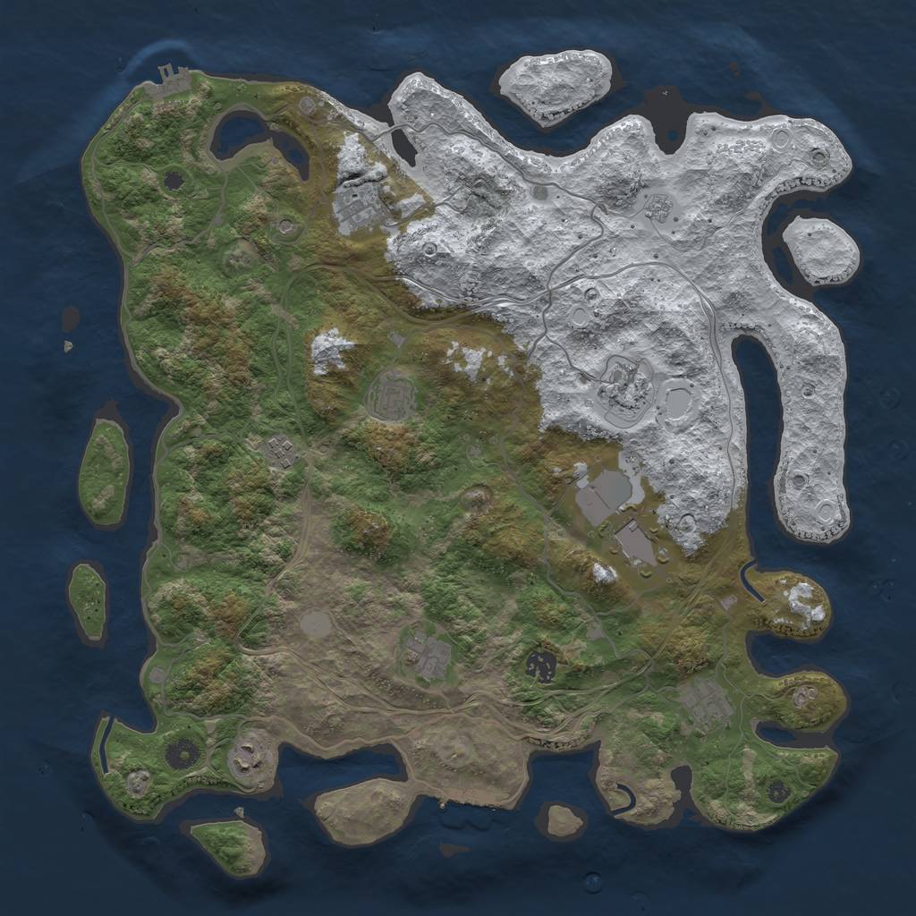 Rust Map: Procedural Map, Size: 4250, Seed: 446529731, 18 Monuments