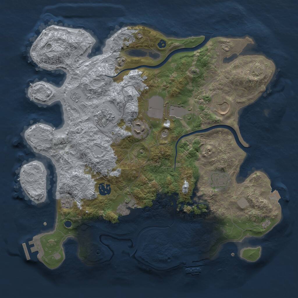 Rust Map: Procedural Map, Size: 3500, Seed: 177827, 14 Monuments