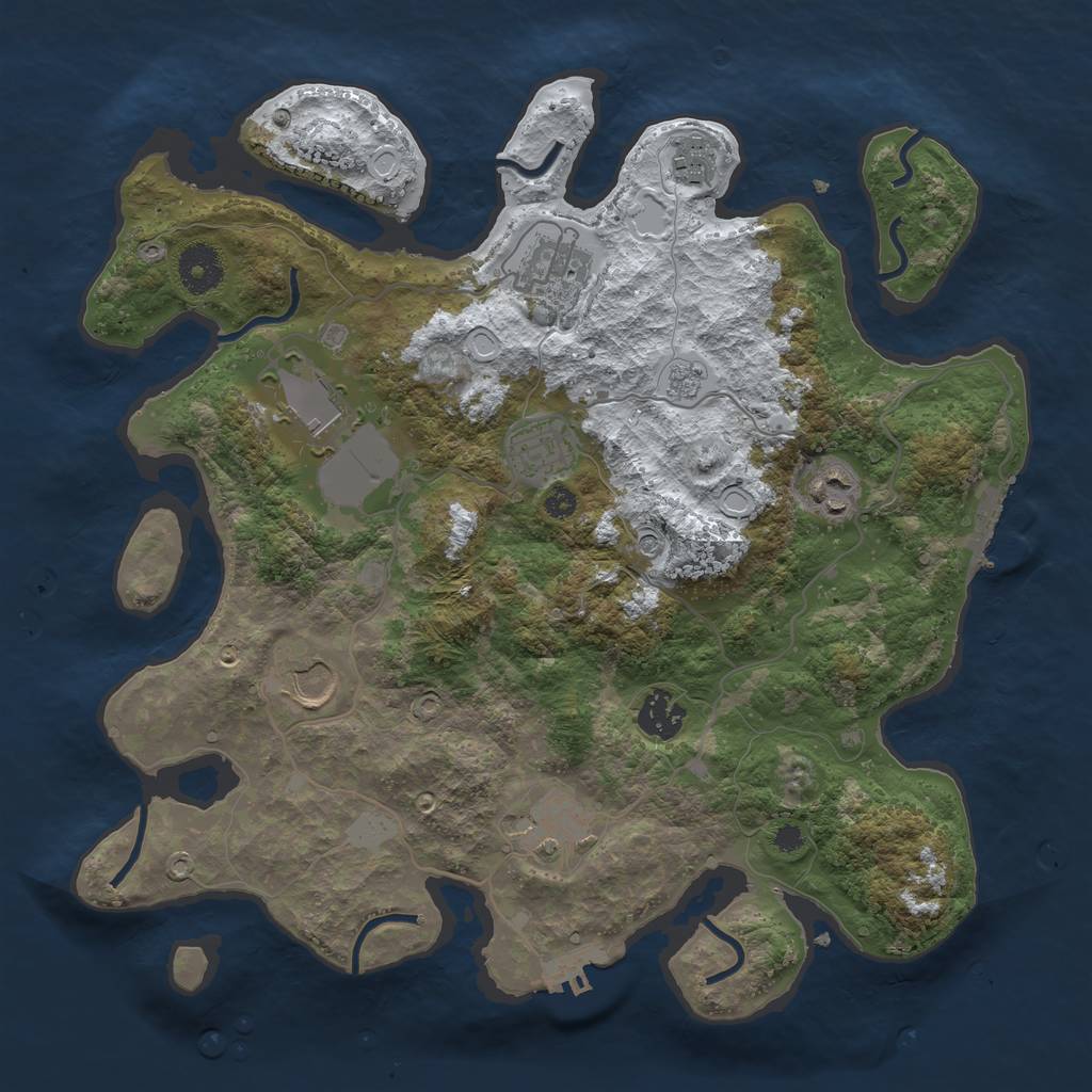 Rust Map: Procedural Map, Size: 3500, Seed: 812688, 17 Monuments