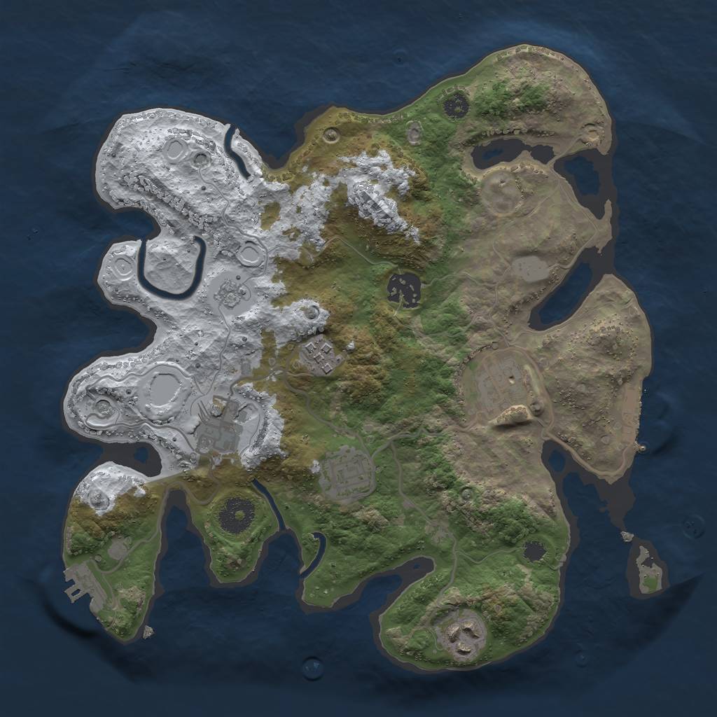 Rust Map: Procedural Map, Size: 3000, Seed: 4562178, 15 Monuments