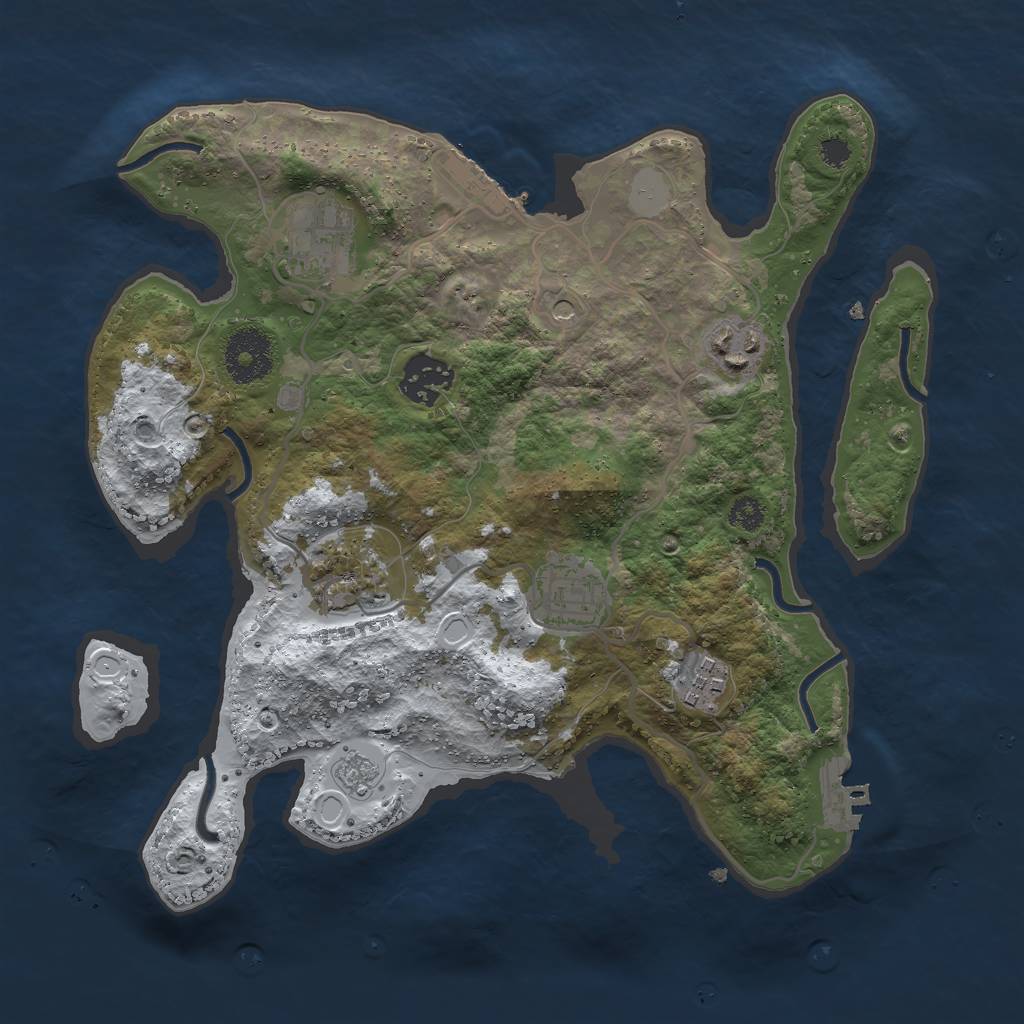 Rust Map: Procedural Map, Size: 3000, Seed: 148814, 15 Monuments