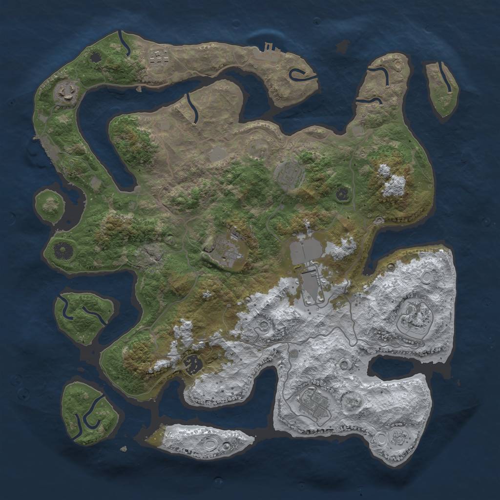 Rust Map: Procedural Map, Size: 4000, Seed: 5766952, 17 Monuments