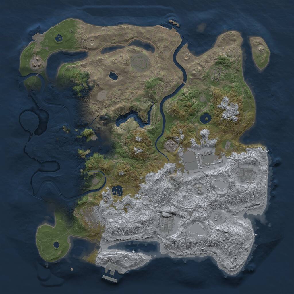 Rust Map: Procedural Map, Size: 4000, Seed: 5766952, 16 Monuments