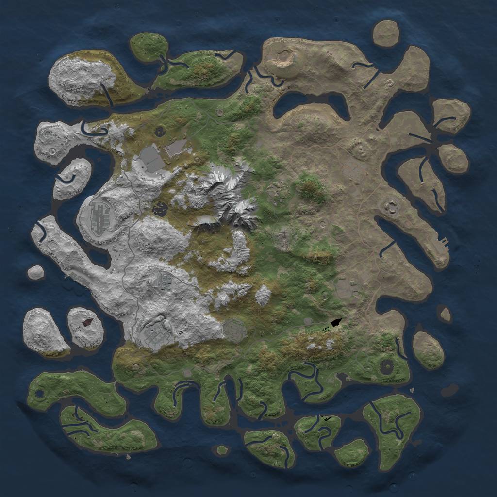 Rust Map: Procedural Map, Size: 5000, Seed: 1194, 22 Monuments